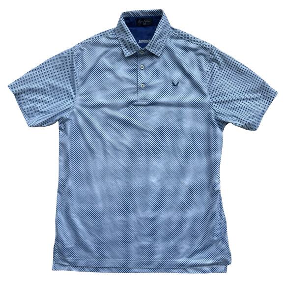 Byron Nelson Golf Polo S | DriWay Moisture-Wick | Blue Print Shirt - Picture 2 of 12